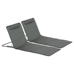 Foldable Beach Mats Set of 2, 5-Position Adjustable Backrest & Headrest, Oxford Fabric