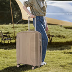 3-Piece Luggage Set 20"/24"/28" PP Spinner with Combination Lock - Champagne