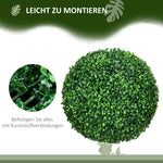 Boxwood Ball Set 2 Artificial Plants UV Protection Indoor/Outdoor, Green