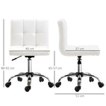 Office Chair, Ergonomic Height-Adjustable Swivel Chair, Faux Leather, White