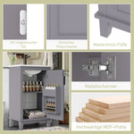 Bathroom Vanity Unit with Ceramic Sink and Adjustable Shelves, Grey