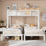 Triple Bunk Bed 90x200cm Side Ladder for Children/Teens, White