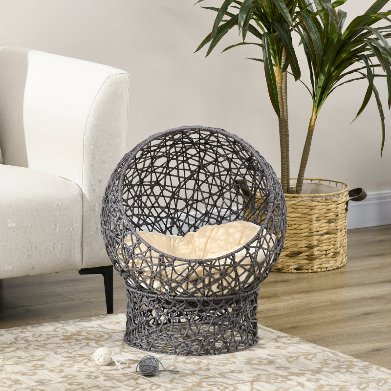 Cat Basket Cat Cave, 2-Piece with Cushion, Anthracite
