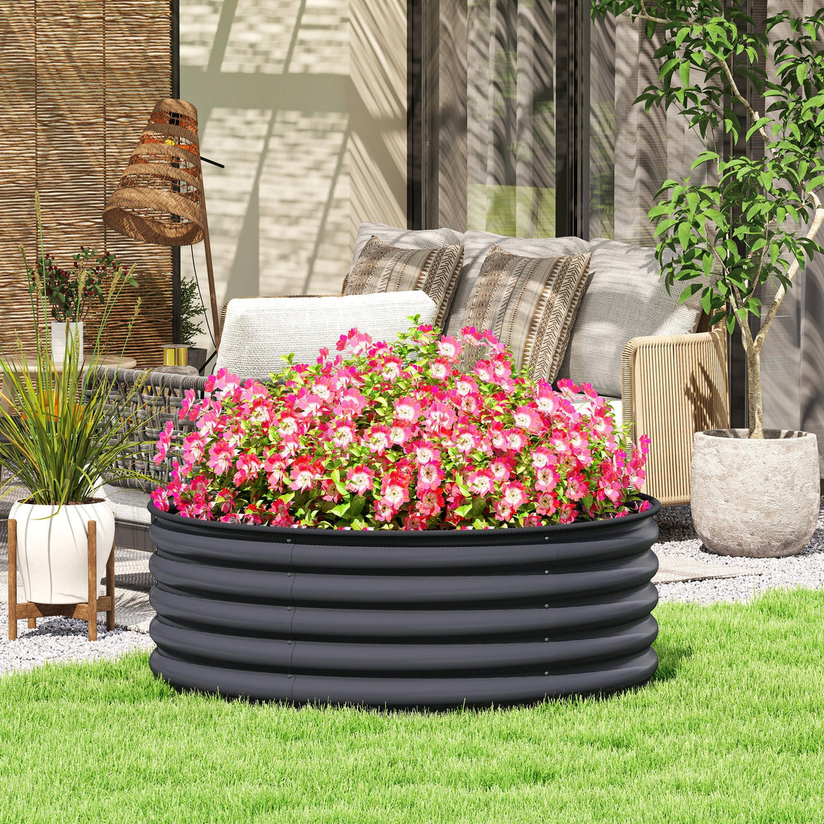Raised Bed, Stackable Planter 120x120x43cm, Steel