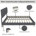 Soft Bed, Modern Minimalist Headboard 140x200CM, Gray
