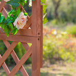 Raised Garden Bed Planter Trellis 72.5x31.5x149.5cm Natural Wood