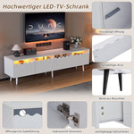 TV Stand, 176x38x45cm Lowboard with 2 Drawers & 2 Cabinets for up to 75 inch TVs, White