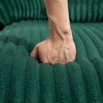 Sofa Bed, Cloud Couch with 3 Soft Pillows, Single Seat, Corduroy Emerald