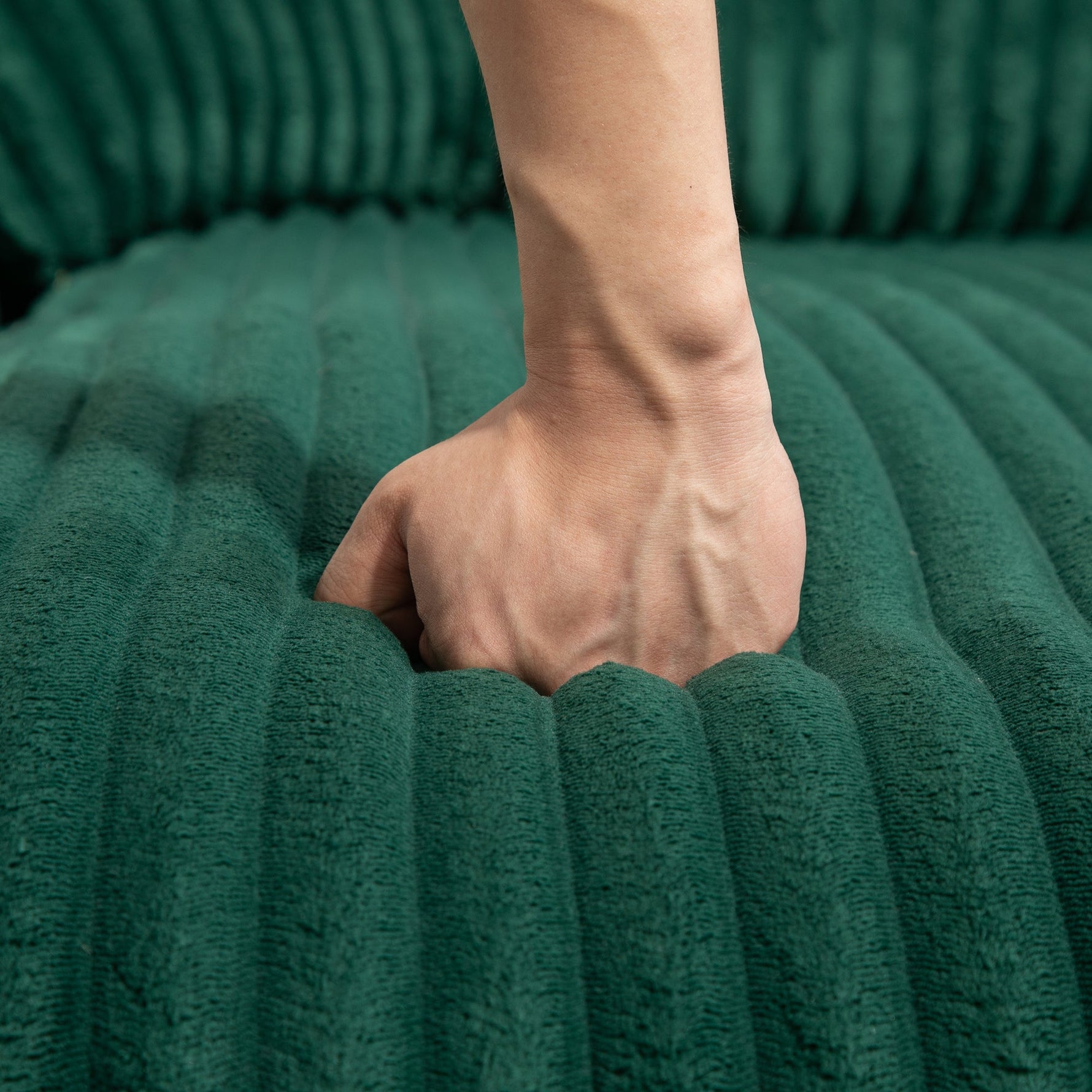 Sofa Bed, Cloud Couch with 3 Soft Pillows, Single Seat, Corduroy Emerald