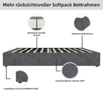Bed Frame 160x200cm Lift Storage - Dutch Velvet Grey
