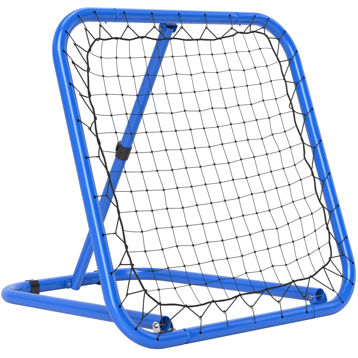 Football Rebounder, Foldable Adjustable Goal Kicker, Metal Blue