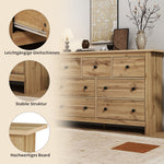 Dining Cabinet, Modern Minimalist Buffet with 7 Drawers, Original Wood