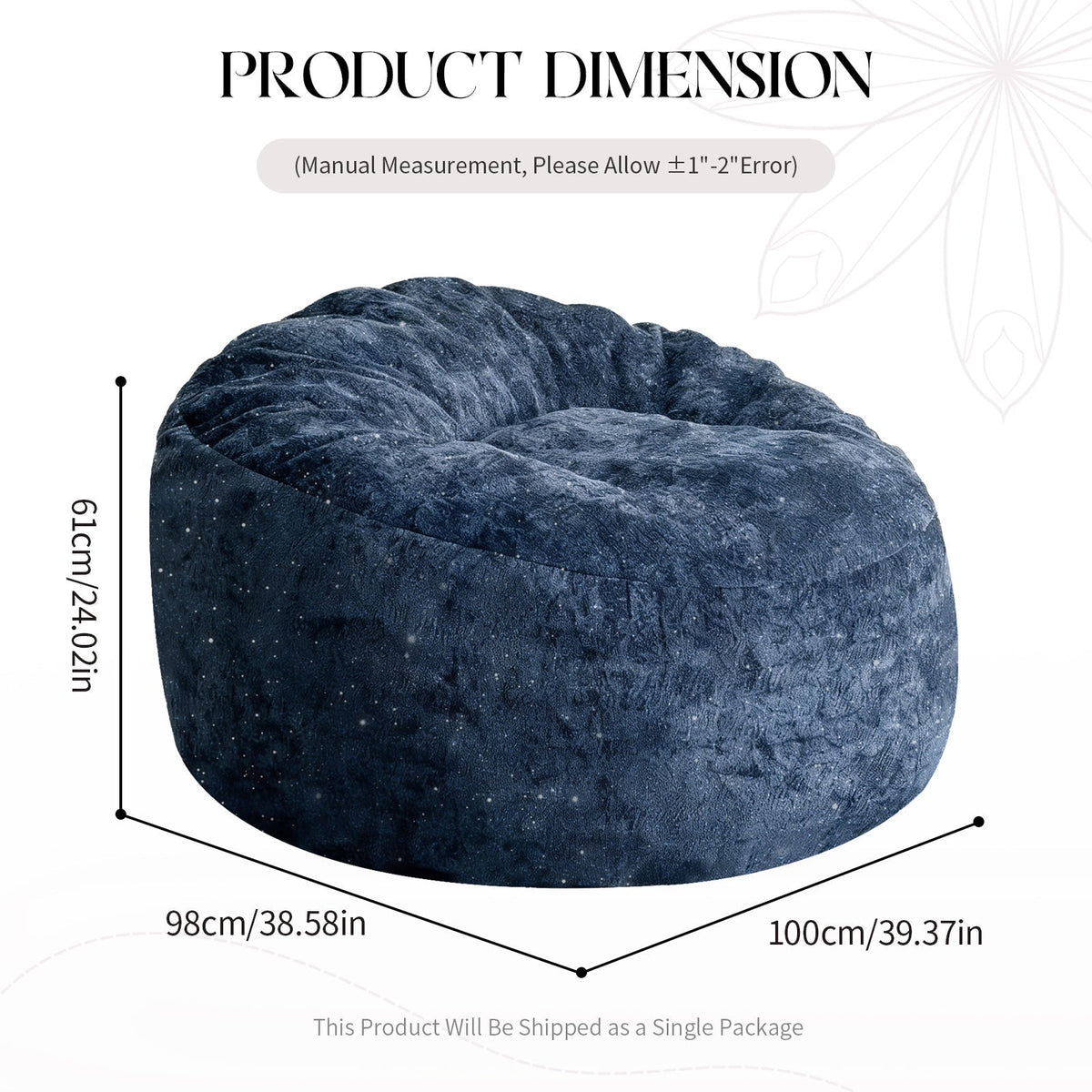 Curved High-Back Bean Bag Chair with Full-Body Contour Support