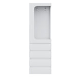 Wardrobe with Drawers and Open Storage, 70x40x170cm, White