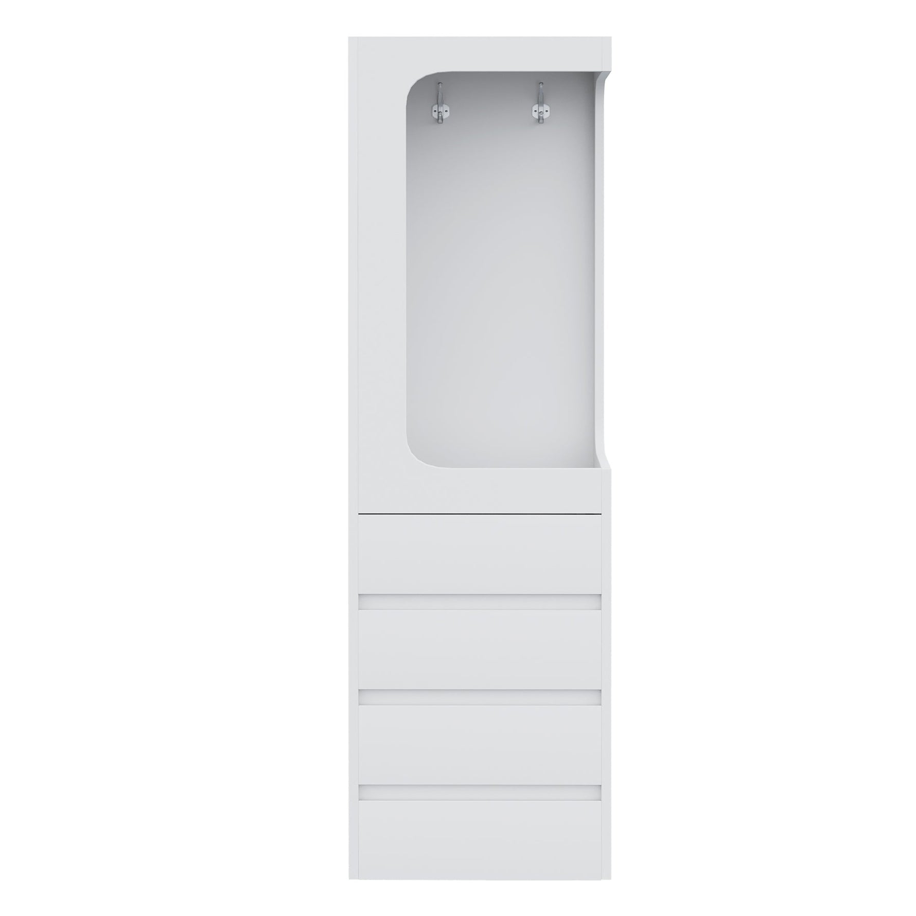 Wardrobe with Drawers and Open Storage, 70x40x170cm, White