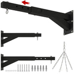 Punching Bag Wall Mount, Adjustable Holder, Steel, Black