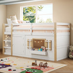 Children's Loft Bed 90x200cm with Ladder & Play Area White