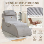 Modern Leisure Chair with Ergonomic Design and Side Pocket, Light Grey