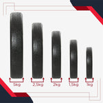 Dumbbell Set 30KG Weight Plates for Home & Gym, Steel PU Black