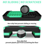Aerobic Exercise Stepper Adjustable Height 3-Level 27" Platform - Green