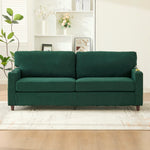 2-Seater Sofa Modern USB-C LED Cup Holders Side Pockets - Emerald Chenille
