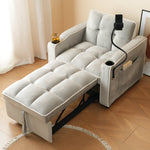 3-in-1 Extendable Single Sleeper Sofa with Cup/Phone Holders, Perfect for Small Spaces
