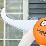 Halloween Inflatable Ghost, 1.8m with LEDs, White + Orange Polyester