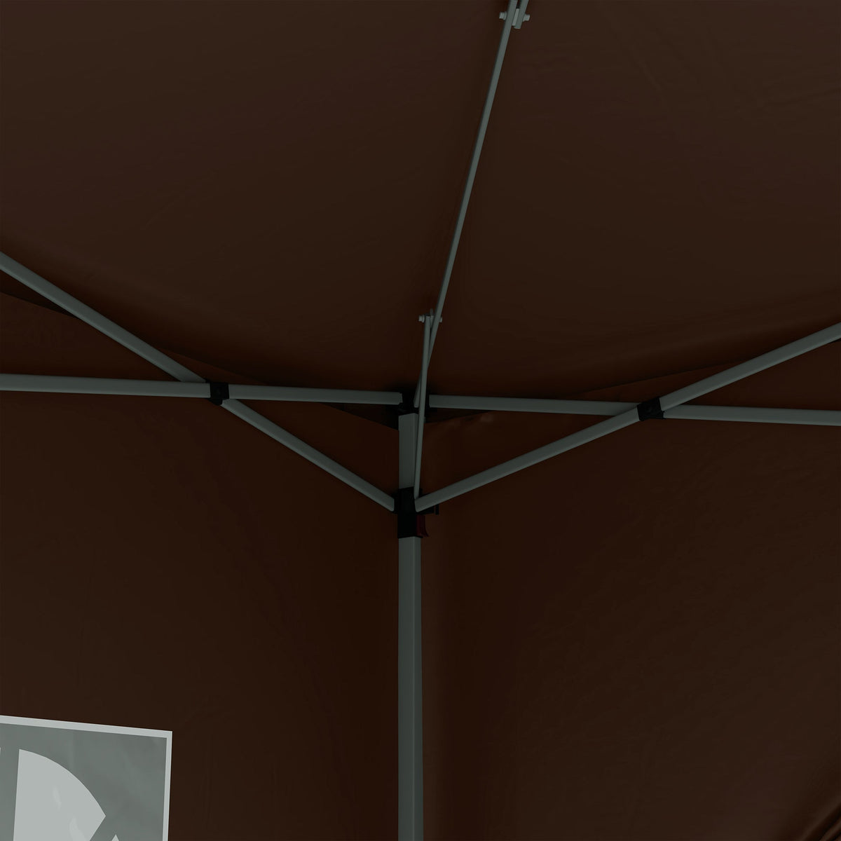 Gazebo 3x3m, Water-Repellent Stable Pop-Up with 4 Side Panels, Coffee