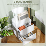 Bedside Table, 2 Drawers Storage Nightstand, White