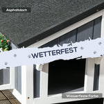 Fir Wood Cat House, 2-Level Multi-Entrance Cat Hut with Asphalt Roof