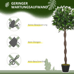 Artificial Bay Trees, 120 cm, Cement Pot, Green