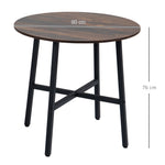 Dining Table for 4 People, 80 x 80 x 76 cm, Steel Brown