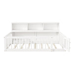 Daybed Sofa Bed 90x200cm Storage Compartment Railing - Pine Wood White