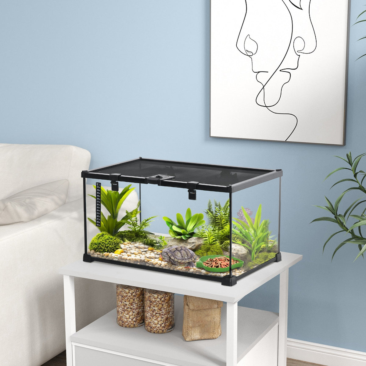 Terrarium, Reptile Feeding Box, Glass