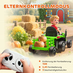 Electric Children's Tractor with Remote Control and Soft Start, Green