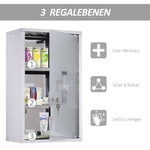 Medicine Cabinet First Aid, Lock, Stainless Steel