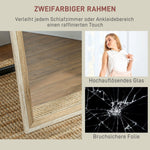 Full Length Mirror, Standing/Wall, White + Natural Wood