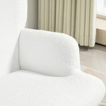 Wingback Chair with Footstool, High Back Armchair, Sherpa White