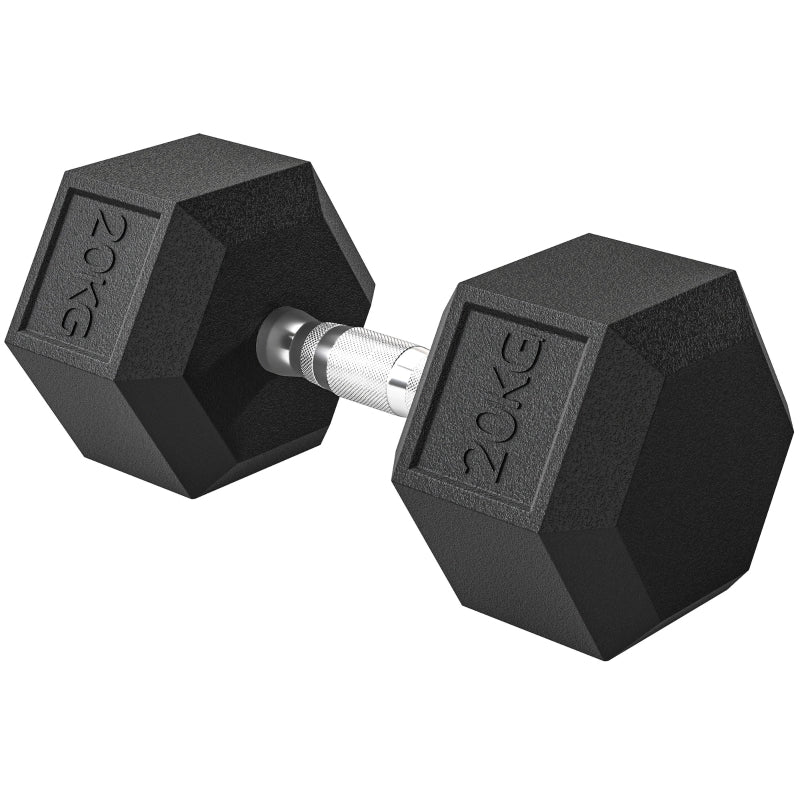 Dumbbell Knurled Handle 1x20kg Cast Iron