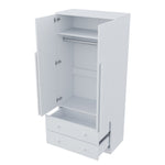 Wardrobe Double Door Drawers Storage 70x40x170cm, White