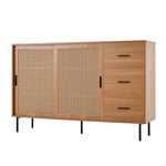 Country-style sideboard with two sliding doors and three drawers, adjustable shelves, in wood.