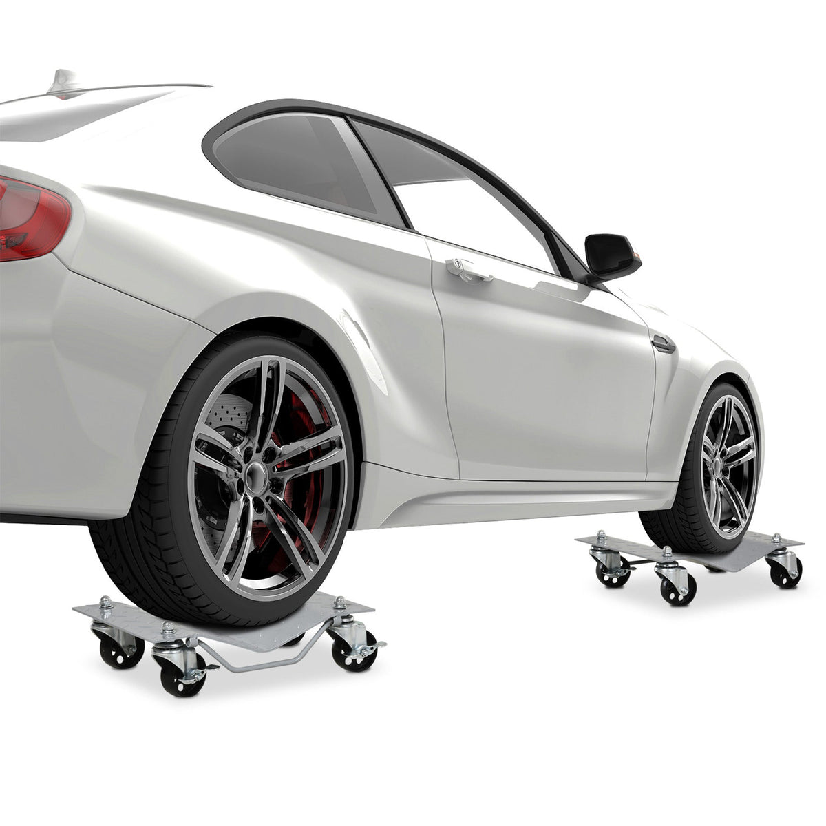 DURHAND Trolley Jack, 2 Pieces, 4 Rollers, Gray