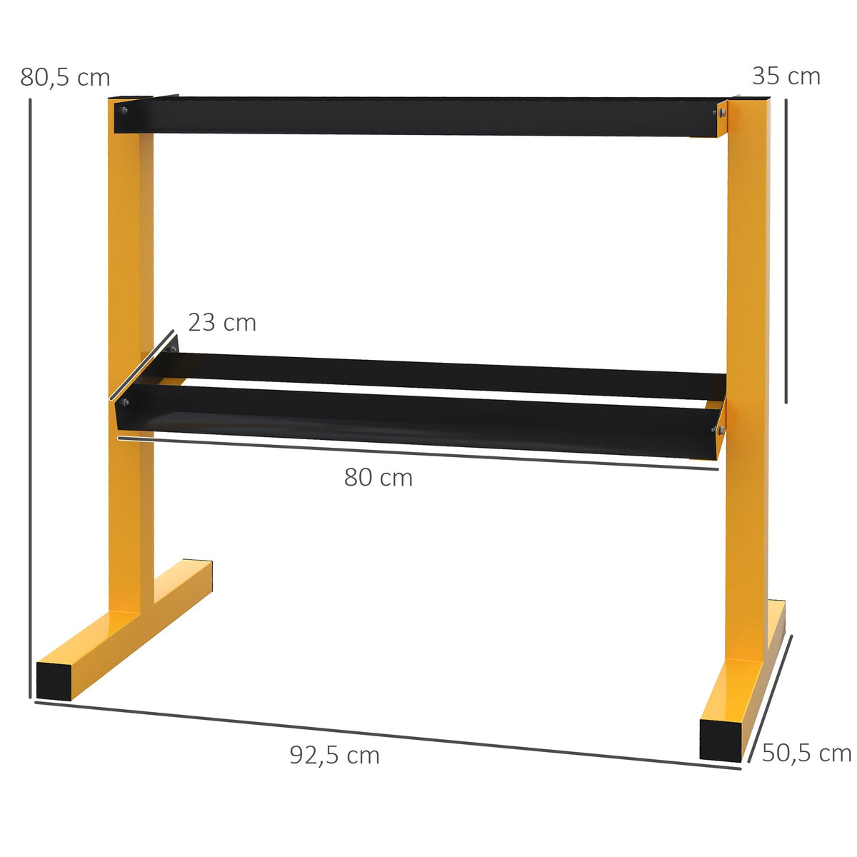 Dumbbell Rack, 2 Levels, 270 kg, Steel