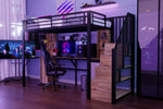 Upholstered Bed 180x200cm with LED, USB & 4 Drawers, Beige