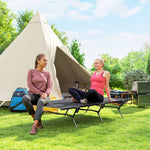 Folding Camp Bed with Carrying Bag, 200x100x36 cm, 120 kg Capacity, Black