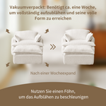 Cloud Sofa Armchair with Footstool, Compact Convertible Armchair for Small Spaces, Soft Corduroy Fabric