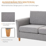 Double Sofa, Removable Cushions, Linen Light Grey