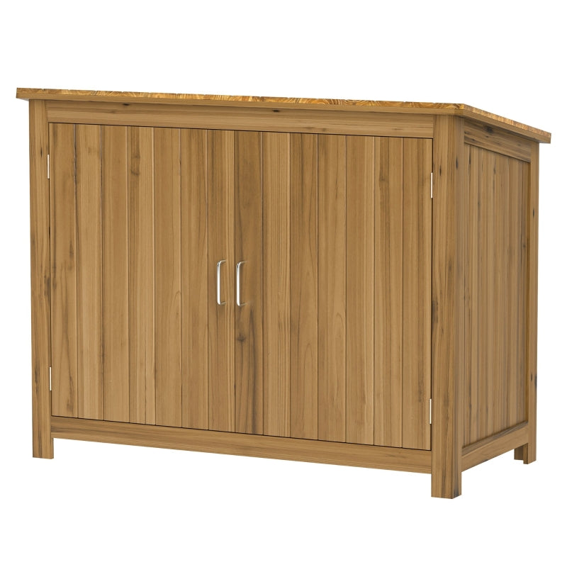 Wooden Garden Shed, Weatherproof Tool Shed with Shelves, Brown