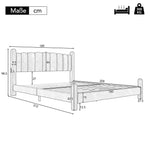 Upholstered Bed 180x200cm with Slatted Frame, Beige Velvet
