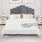 Modern Minimalist Soft Bed with Comfortable Headboard and Low Box Frame 160x200cm, Gray